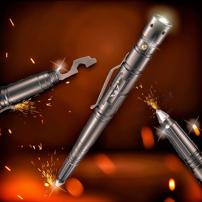 Rynx | TAKEFLIGHT Tactical Pen Survival Gear – Aviation Grade Aluminum LED Tactical Flashlight Multitool – Sturdy, Lightweight EDC Pen Survival Tool – Glass Breaker, Corkscrew, Screwdriver, Gift Box