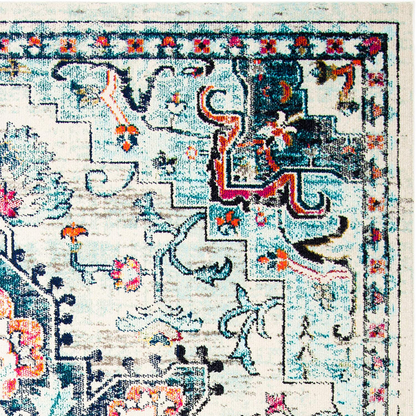 Rynx | Safavieh Madison Collection Mad473a Boho Chic Medallion Distressed Non-Shedding Stain Resistant Living Room Bedroom Accent Rug, 2'2" X 4', Fuchsia / Blue