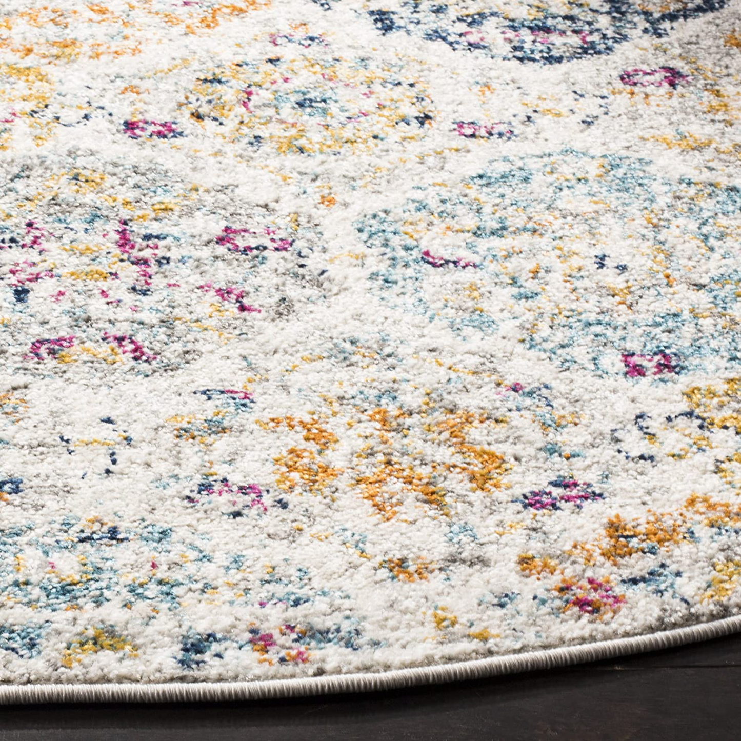 Rynx | Safavieh Madison Collection MAD611N Boho Chic Floral Medallion Trellis Distressed Non-Shedding Stain Resistant Living Room Bedroom Runner, 2'3" x 12', Marine / Teal