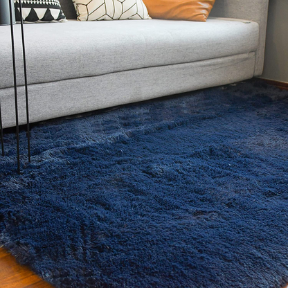 Rynx | 5X8 Navy blue area rugs for the living room Super soft floor fluffy rug Naturally comfortable thick fur mat Princess girls room rug (5x8 feet, navy blue)