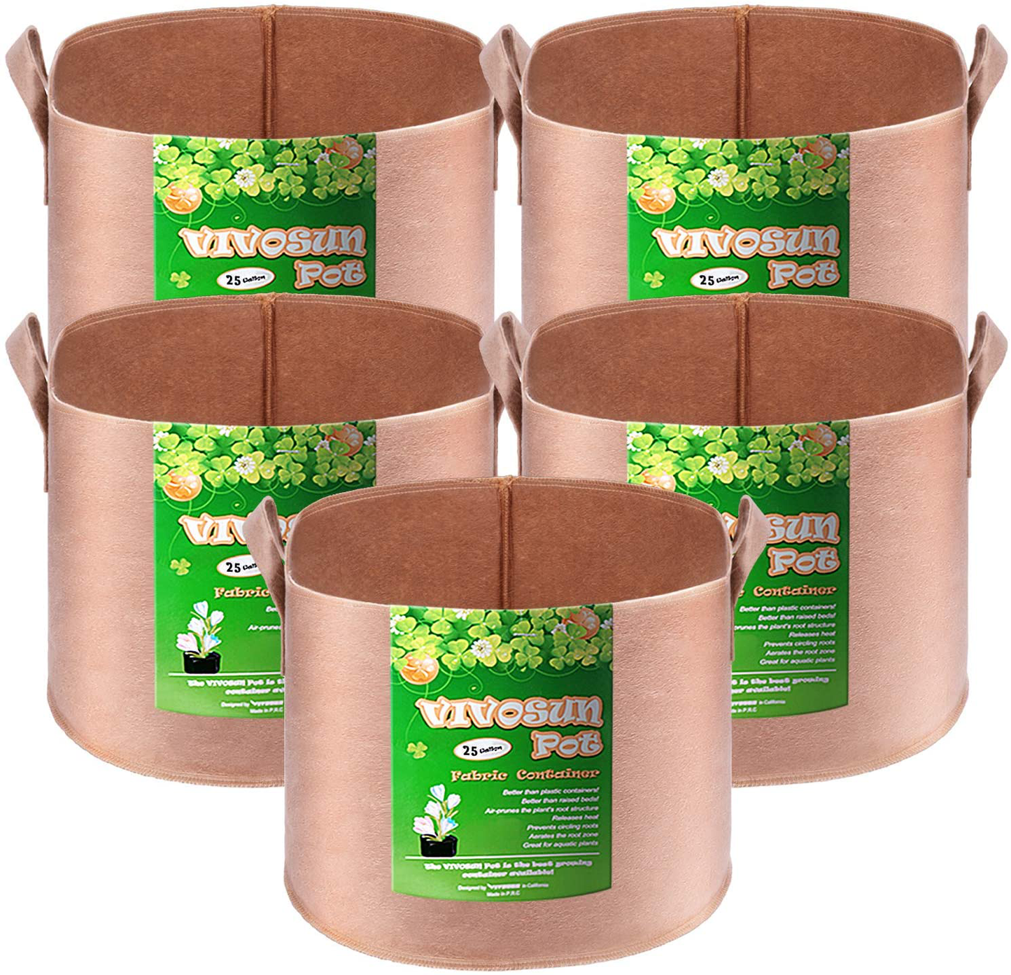 Rynx | Heavy Duty Thickened Non-woven Fabric Pots Grow Bags with Strap Handles