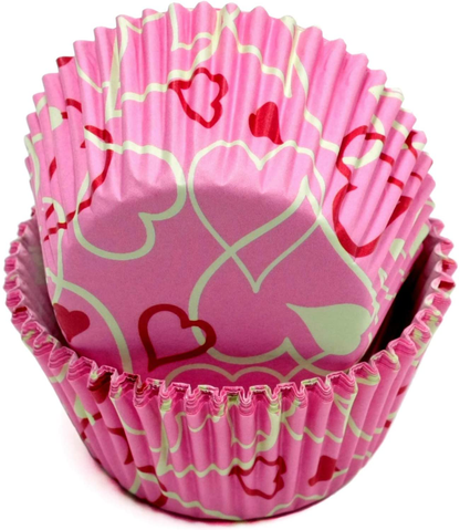 Rynx | Chef Craft Paper Patterned Muffin Cases, 50 pcs, White/Red