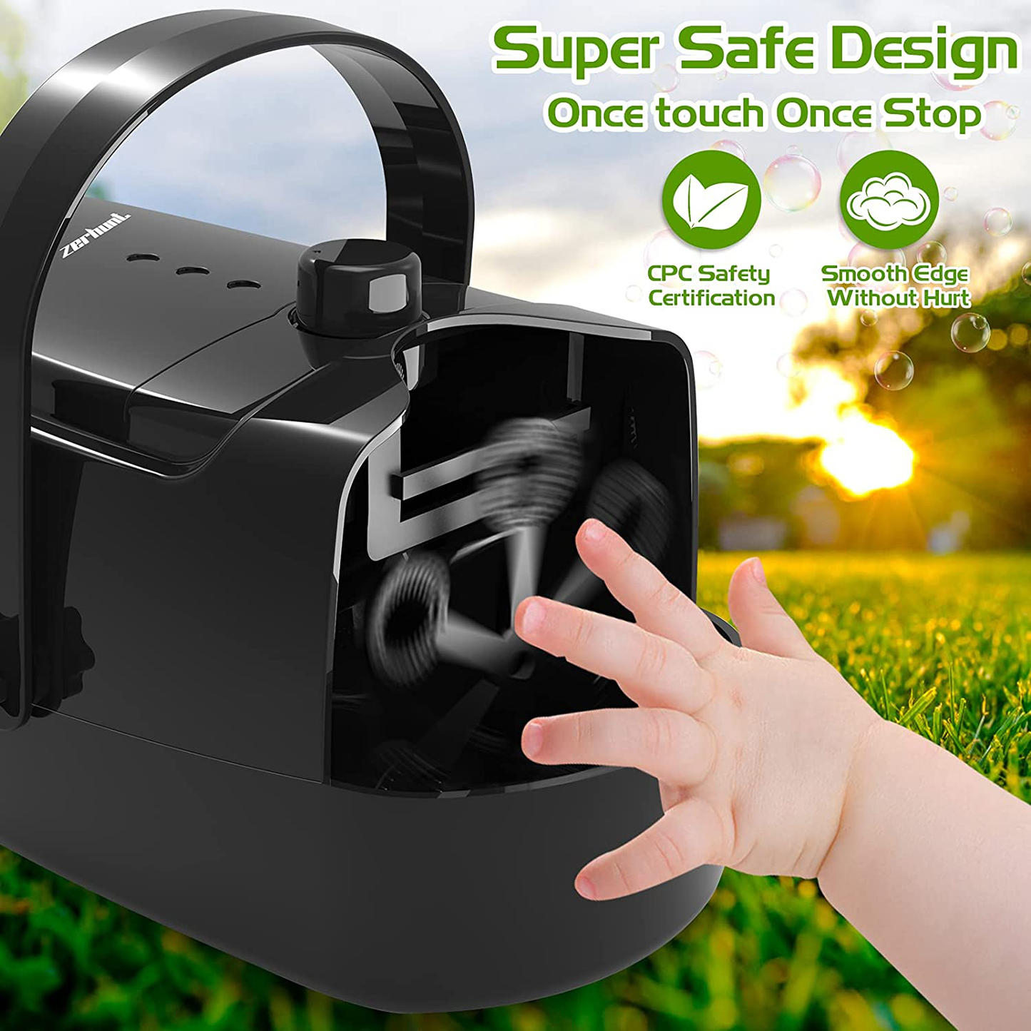 Rynx | Bubble Machine Durable Automatic Bubble Maker, 4800+ Bubbles Per Minute Bubbles for Kids Toddlers Bubble Maker Powered by Plug or Batteries Bubble Toys for Indoor Outdoor Birthday Party