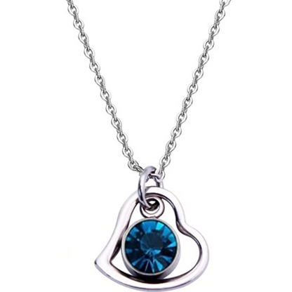 Rynx | Women's Stainless Steel Birthstone Heart Necklace