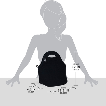 Rynx | Built Gourmet Getaway Soft Neoprene Lunch Tote Bag - Lightweight, Insulated And Reusable Black Lb31-Blk