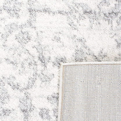 Rynx | Safavieh Madison Collection Mad603d Oriental Snowflake Medallion Distressed Non-Shedding Living Room Bedroom Area Rug, 5'3" X 5'3" Square, Cream / Navy Blue