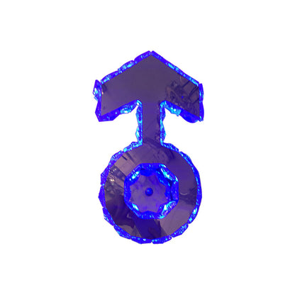 Rynx | Faceted Crystal Boys Logo Wall Light Minimal Style LED Bedroom Wall Lamp in Chrome, Warm/White/Blue Light