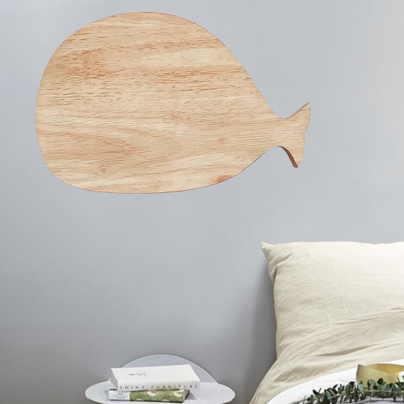Rynx | Black/White/Beige Wal Wall Lighting Cartoon Wood LED Wall Lamp with/without Clock in Warm/White Light
