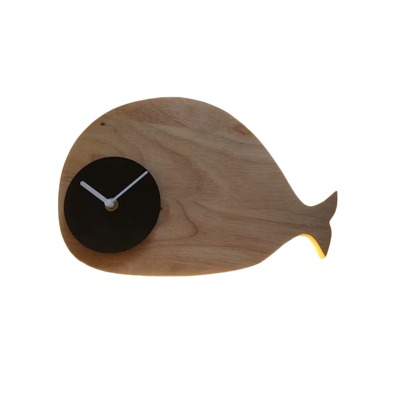 Rynx | Black/White/Beige Wal Wall Lighting Cartoon Wood LED Wall Lamp with/without Clock in Warm/White Light