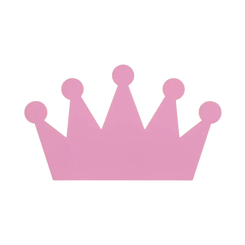 Rynx | Crown Kids Bedroom Wall Light Made of Wood Cartoon LED Surface Wall Lamp in Yellow/Pink