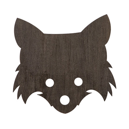 Rynx | Wood Fox Wall Lamp Kids Black LED Built-in Wall Lamp in Warm/White Light for Bedroom