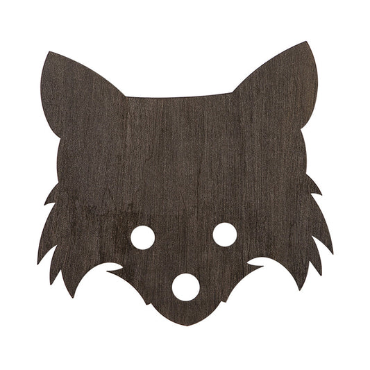 Rynx | Wood Fox Wall Lamp Kids Black LED Built-in Wall Lamp in Warm/White Light for Bedroom