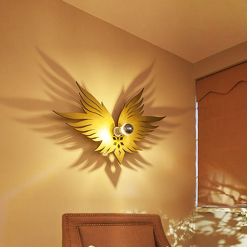Rynx | Wooden Engraved Eagles Wall Lamp Nordic Single Beige/Gold/Coffee Wall Lamp Lighting for Living Room
