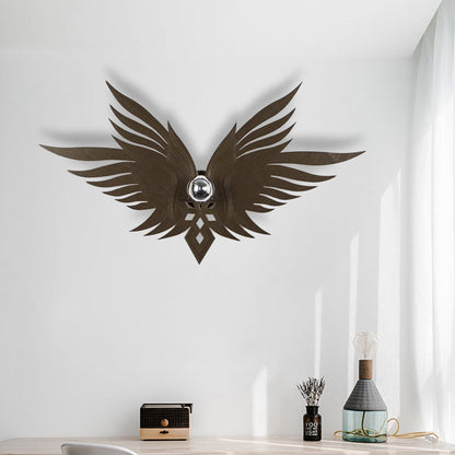 Rynx | Wooden Engraved Eagles Wall Lamp Nordic Single Beige/Gold/Coffee Wall Lamp Lighting for Living Room