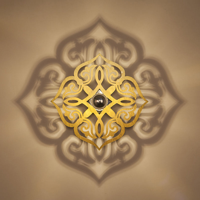 Rynx | Paper Cut Flower Wood Wall Light Nordic 1 Head Beige Wall Light for Hallway
