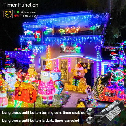 Rynx | Nielfoi 33Ft 400 Led Blue Iconic Fairy Lights - Waterproof Timer For Holiday Indoor/Outdoor Decor