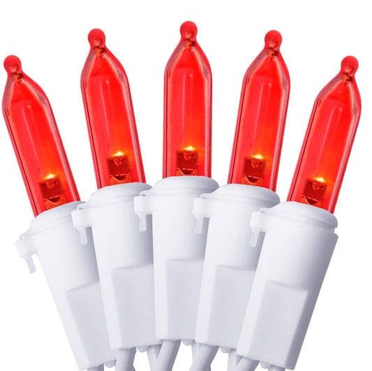 Rynx | Holiday Essence 100 Led Red Christmas, White Wire 26.9 Feet Long Light Source Set For Outdoor/Indoor Decor, Valentine's Day, Wedding, Halloween, Christmas Tree, Lighting Decorations, UL Certified