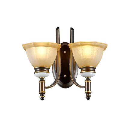 Rynx | Curvy Arm Frosted Glass Wall Light Traditionalism 1/2-Bulb Living Room Wall Mounted Lamp in Black