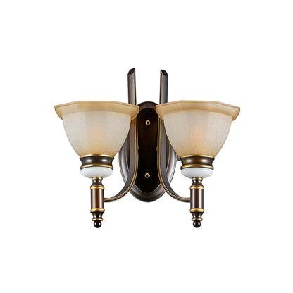 Rynx | Curvy Arm Frosted Glass Wall Light Traditionalism 1/2-Bulb Living Room Wall Mounted Lamp in Black