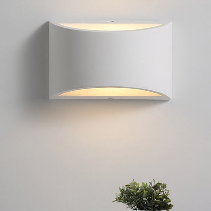 Rynx | Plaster Half-Oval Wall Light Modernism 1-Light White LED Wall-Mounted Lamp for Bedroom