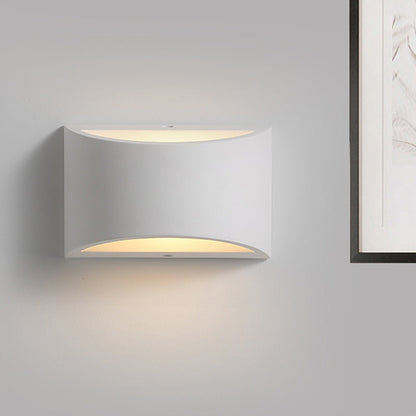 Rynx | Plaster Half-Oval Wall Light Modernism 1-Light White LED Wall-Mounted Lamp for Bedroom