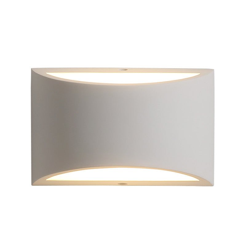 Rynx | Plaster Half-Oval Wall Light Modernism 1-Light White LED Wall-Mounted Lamp for Bedroom