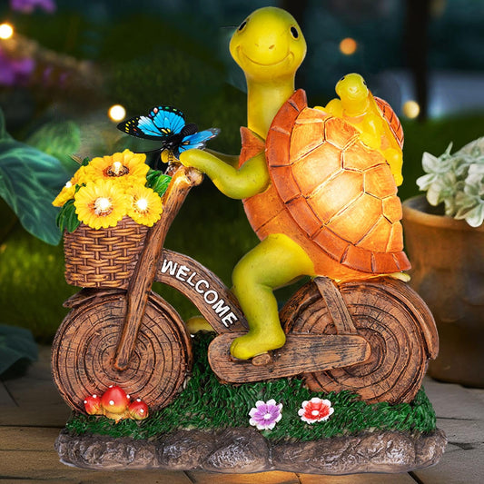 Rynx | Foreby Garden Turtle Outdoor Statue - Solar Energy Turtle Statue Outdoor With Glowing Sunflower, Turtle Figurine For Garden Decor, Turtle Gifts For Women