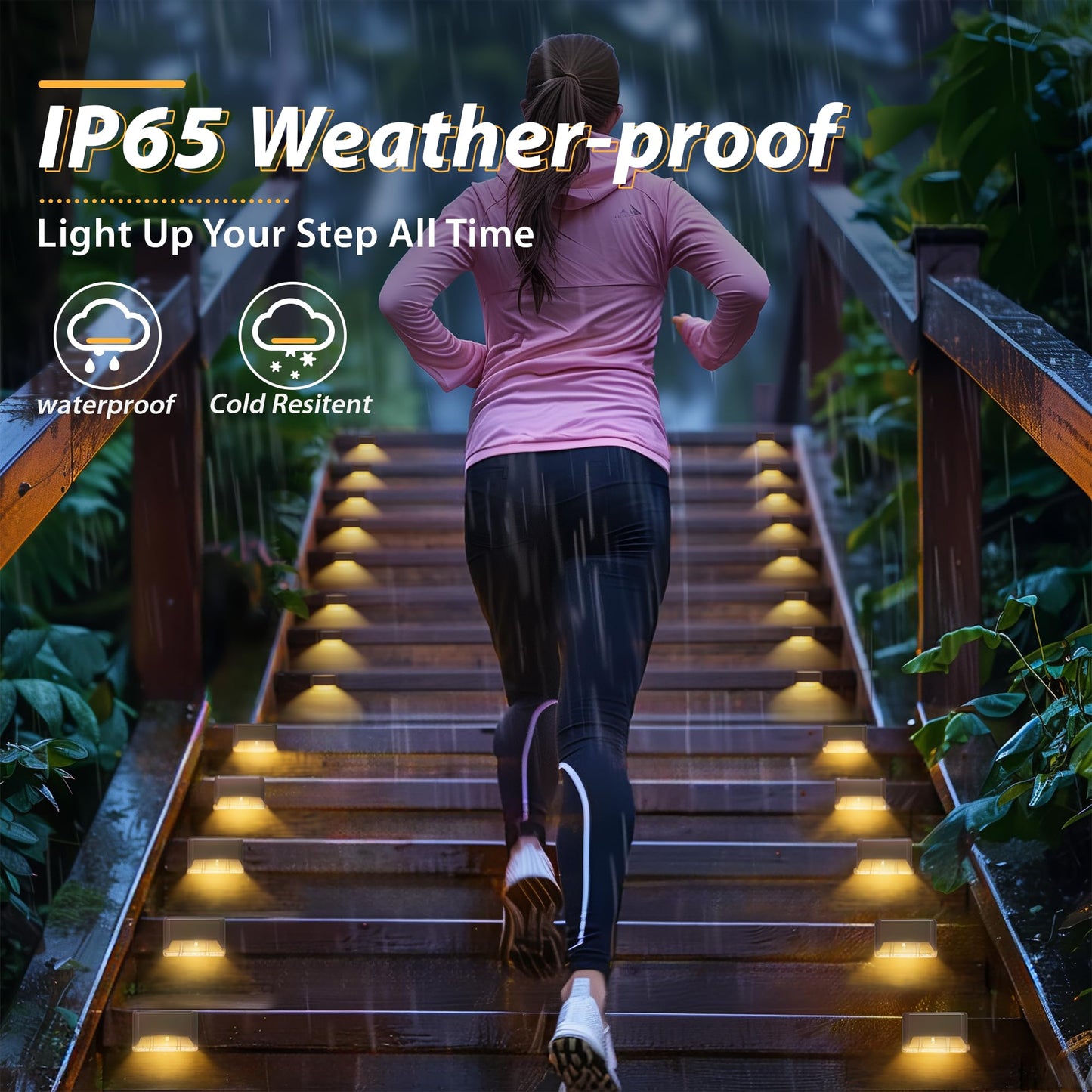 Rynx | Otdair 16 Solar Cell Deck Lights, Waterproof LED Stair & Fence Lights, Warm White Outdoor Lighting
