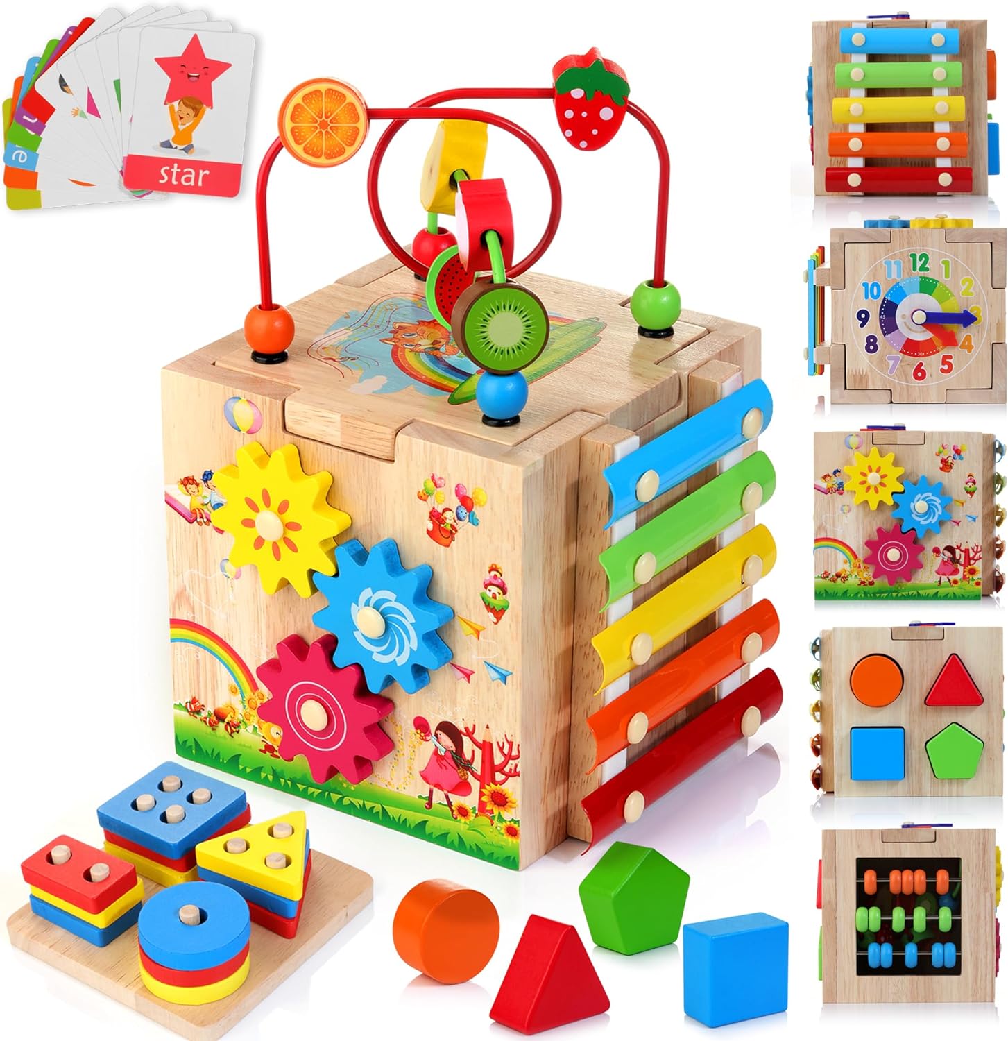 Rynx | Montessori Activity Cube - 8-in-1 Educational Toy Joy