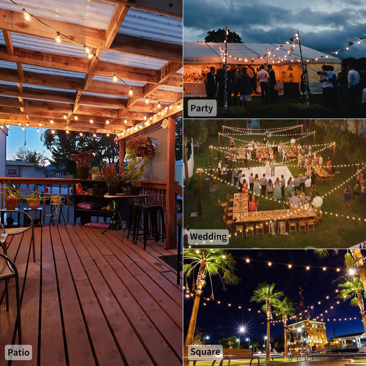 Rynx | Brightown Led Globe String Lights 25Ft Warm White G40, Shatterproof Outdoor Lights With 27 Bulbs