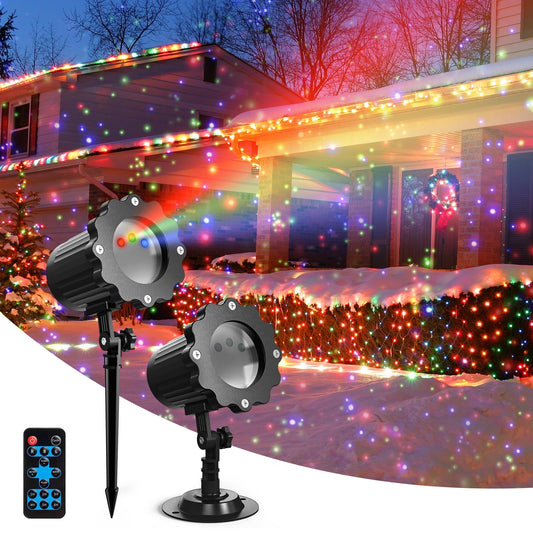 Rynx | Jackyled Christmas light projector, 3 color firefly laser lights with remote control, outdoor projector lights for Christmas