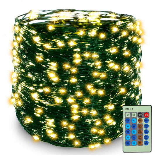 Rynx | Decute 500Led Christmas Trees Light Balls, Dimmable Warm White With Remote Control, Ul Listed
