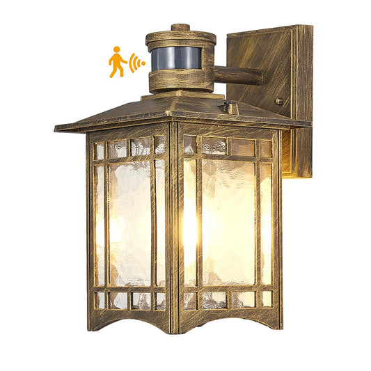 Rynx | Xangqan Bronze Outdoor Motion Sensor Light - Dusk To Dawn Wall Lamp For Porch And Garage
