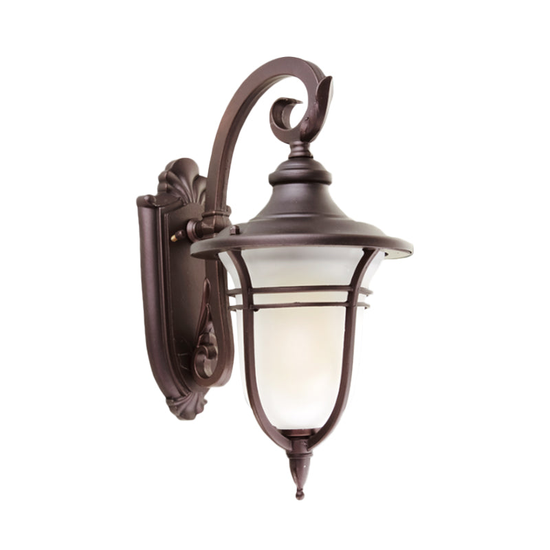 Rynx | Milk Glass Coffee Wall Lamp Urn 1 Light Countryside Wall Mounted Lighting Fixture for Courtyard