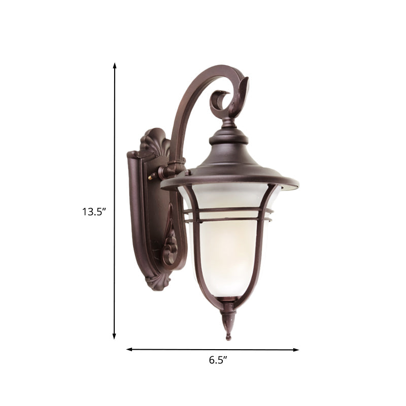 Rynx | Milk Glass Coffee Wall Lamp Urn 1 Light Countryside Wall Mounted Lighting Fixture for Courtyard