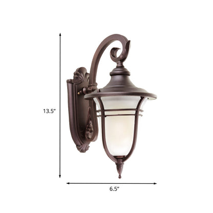 Rynx | Milk Glass Coffee Wall Lamp Urn 1 Light Countryside Wall Mounted Lighting Fixture for Courtyard