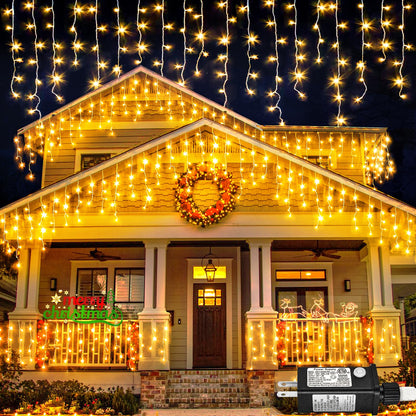 Rynx | Nielfoi 33Ft 400 Led Warm White Outdoor Christmas Lighting Waterproof, 8 Modes Timer