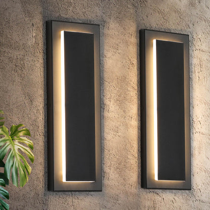 Rynx | Tewei Modern LED Outdoor Wall Lamps 2 Pack - Black Sconce 3000K Warm White For Entrance, Hallway
