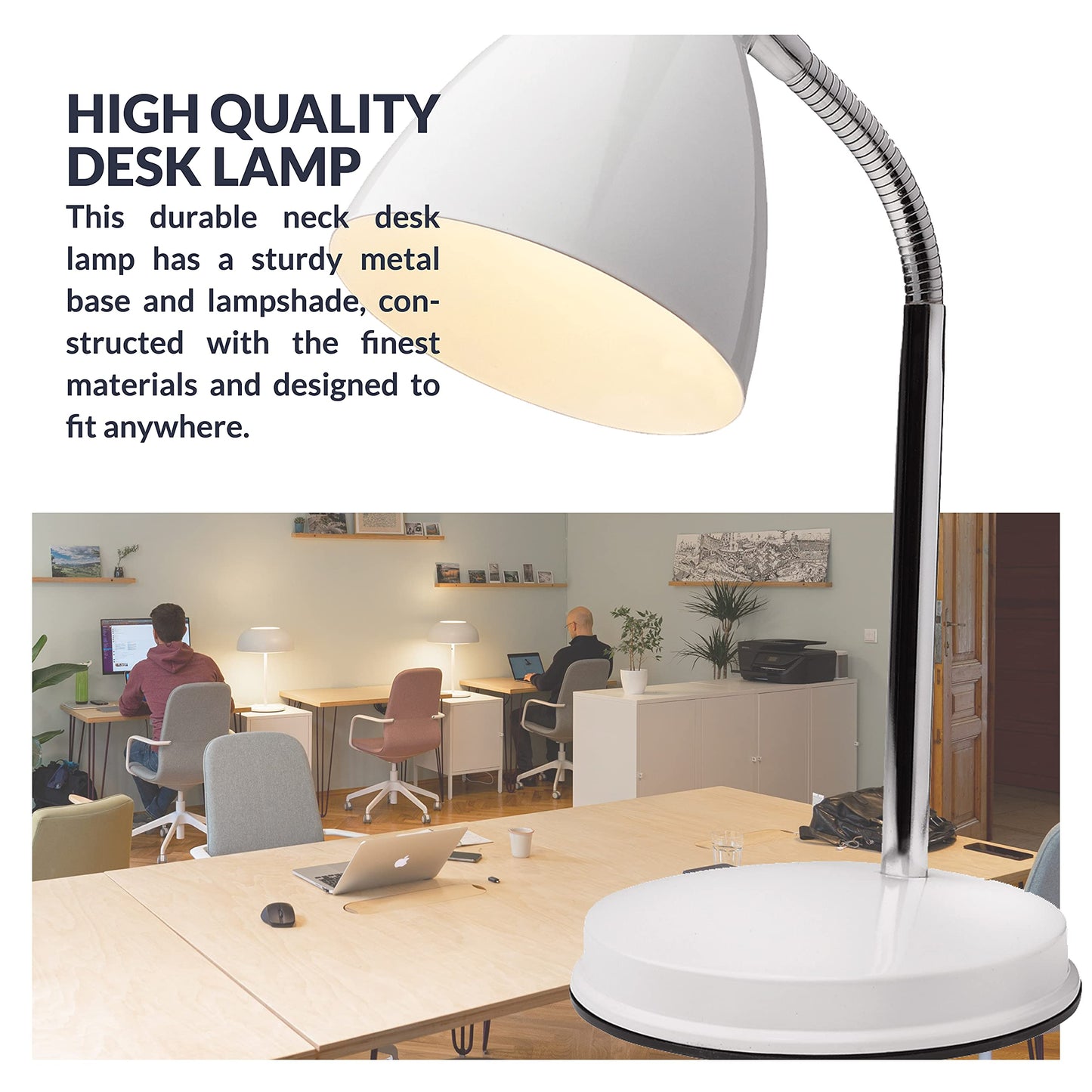Rynx | Newhouse Lighting Flexible Led Goose Neck Lamp with Free 6-Watt Bulb - White Metal