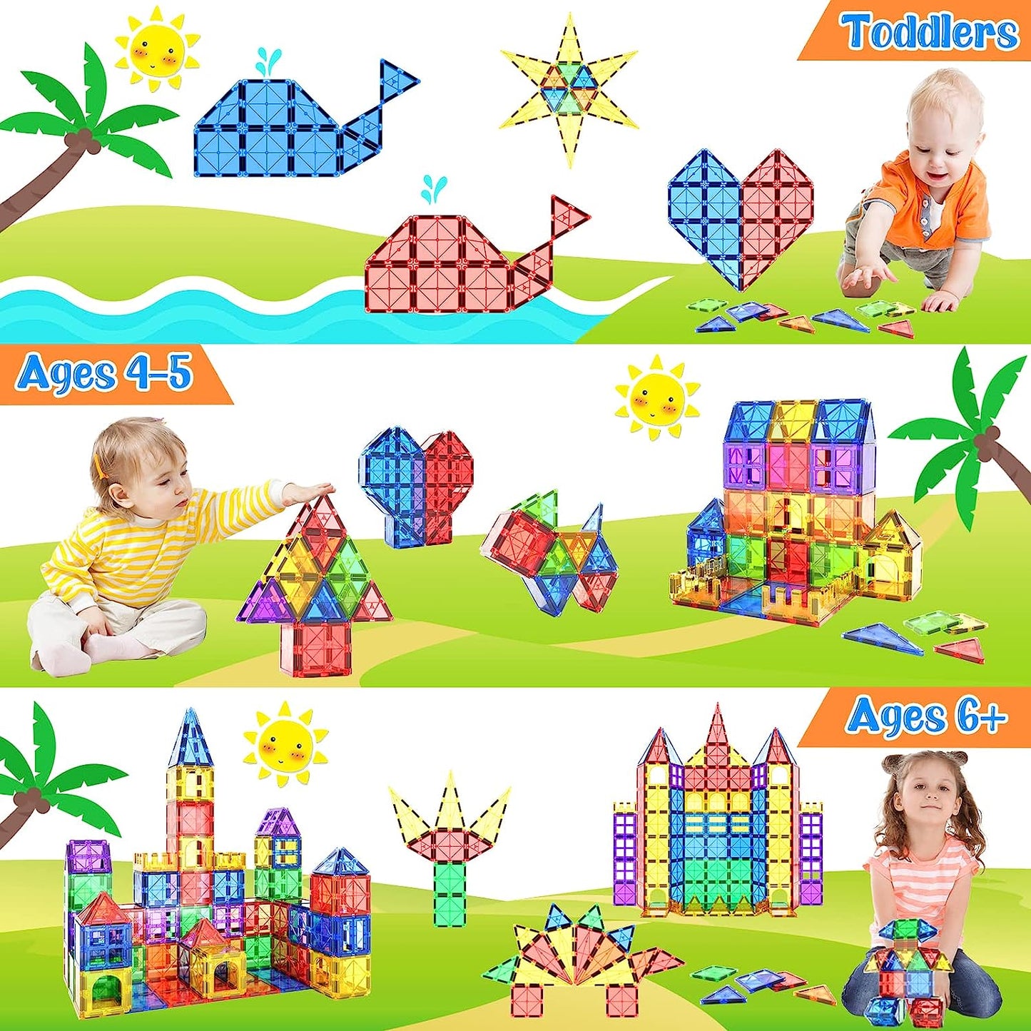 Rynx | Montessori Magnetic Tiles - Creative Building - Endless Fun