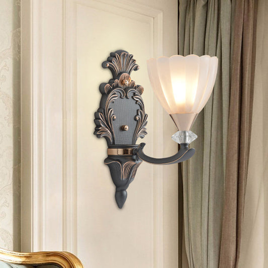 Rynx | 1/2 Lamps Wall Lighting Idea Vintage Cone White Ribbed Glass Wall Mounted Lamp for Living Room