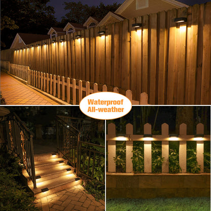 Rynx | Volisun Outdoor Solar Hedge Lights 4-Pack, Waterproof LED Color Glow and Railing
