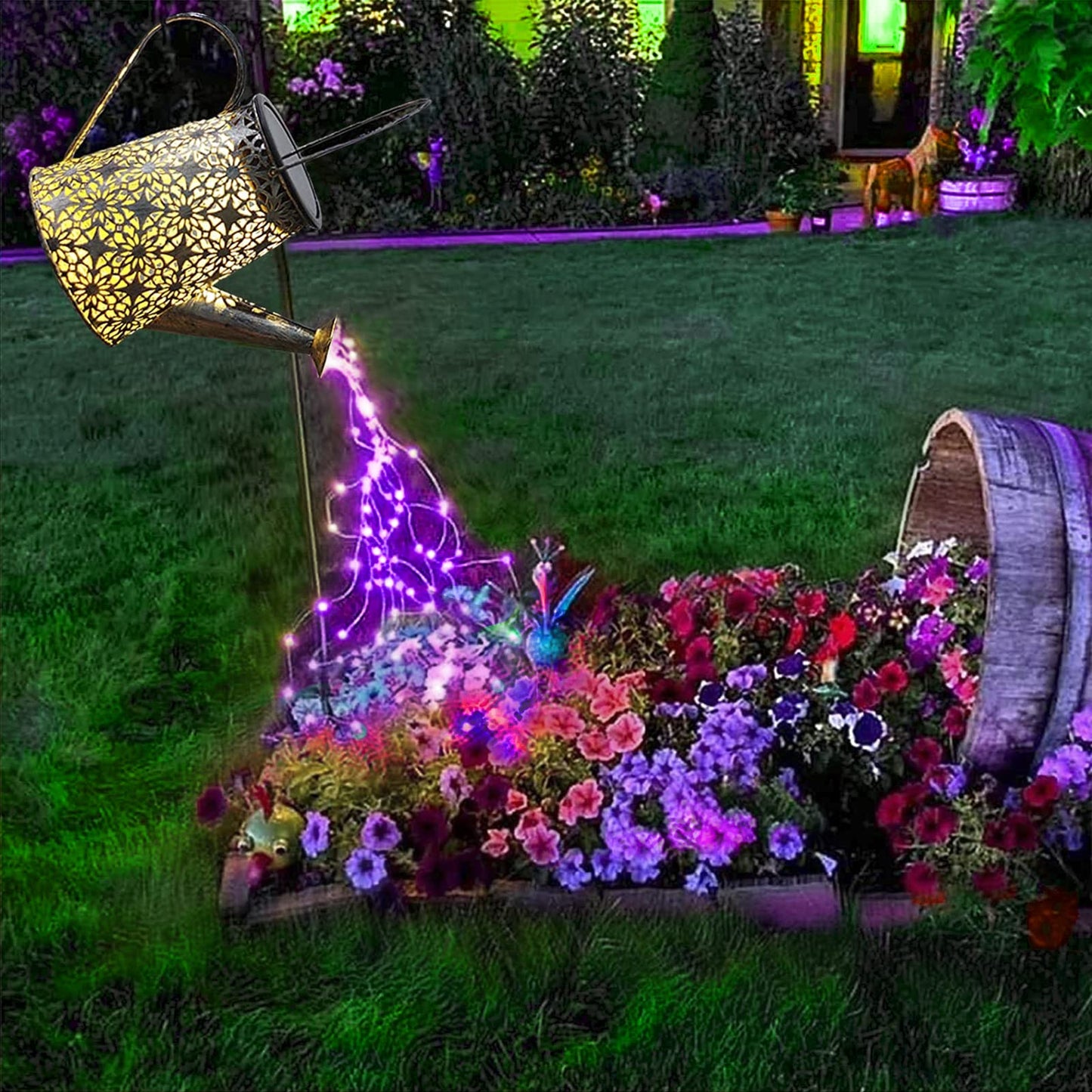 Rynx | Vookry Purple Solar Watering Can Light - Waterproof Led Lantern For Outdoor Garden Decor