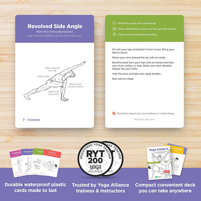 Rynx | WorkoutLabs Yoga Cards II – Intermediate: Professional Visual Study, Class Sequencing & Practice Guide Vol.2 · Plastic Yoga Flashcards/Yoga Deck with Sanskrit