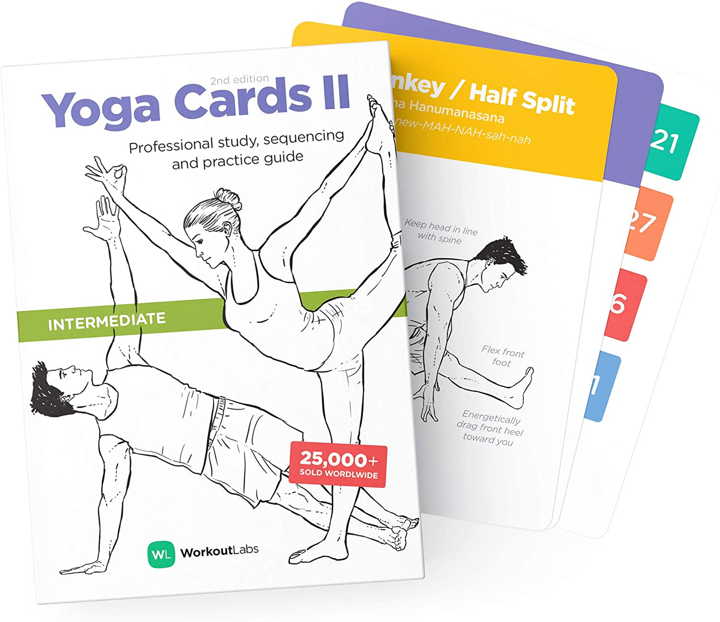 Rynx | WorkoutLabs Yoga Cards II – Intermediate: Professional Visual Study, Class Sequencing & Practice Guide Vol.2 · Plastic Yoga Flashcards/Yoga Deck with Sanskrit