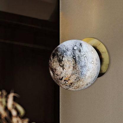 Rynx | Planet Frosted Glass Wall Lamp Creative Yellow/Blue LED Wall Lamp Lighting Fixture for Bedroom