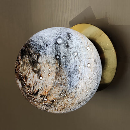 Rynx | Planet Frosted Glass Wall Lamp Creative Yellow/Blue LED Wall Lamp Lighting Fixture for Bedroom