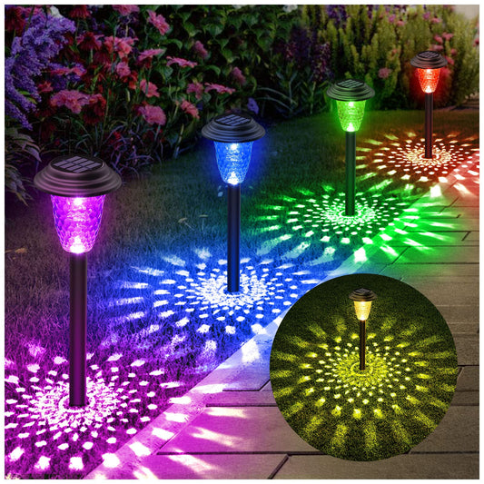 Rynx | Ensli 8 Pack Solar Light - Color Changing & Warm White, Water Resistant Garden Lights