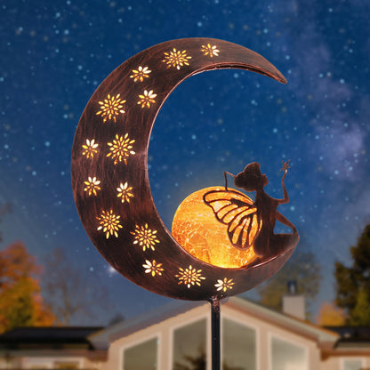 Rynx | Teresa'S Collections 39'' Sun Metal Fairy Garden Decoration - Copper Gold Garden Stake For Outdoor Gifts