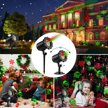 Rynx | Vansmago Christmas Laser Light Projector, Waterproof Red Green Pattern, RF Remote Control, Indoor Outdoor